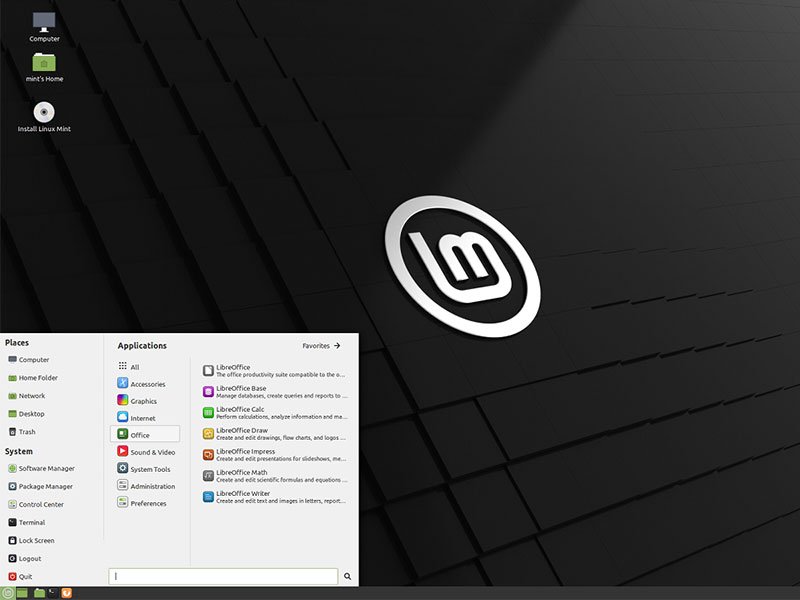 Screenshot Linux Mint 20