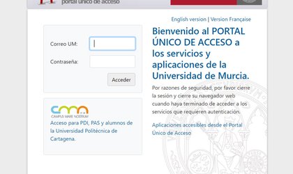 UDS Enterprise login University Murcia