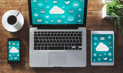 accessing cloud VDI via smartphone, tablet and laptop