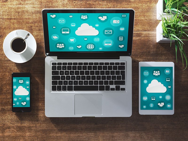 accessing cloud VDI via smartphone, tablet and laptop